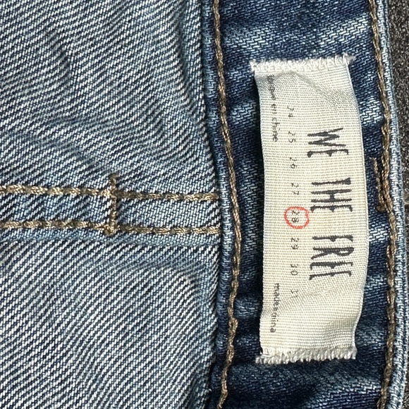 Free People Denim Mini Skirt with Frayed Hem - Picture 4 of 5